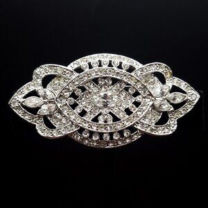 Kenneth Lane Rhinestone Brooch in Silver-Tone